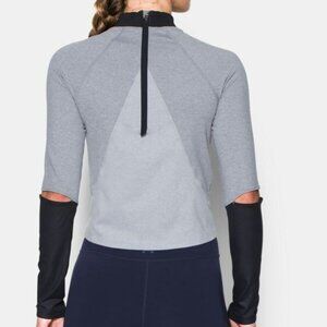 Under Armour Long Sleeve Rehearsal Top Cut Out Elbows Gray Black S
